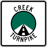Creek Turnpike road marker