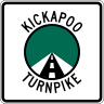 Kickapoo Turnpike road marker