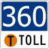 360 Tollway road marker