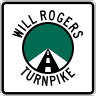 Will Rogers Turnpike road marker