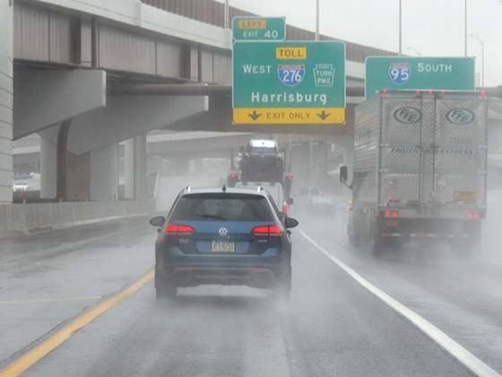 Rain on the PA Turnpike