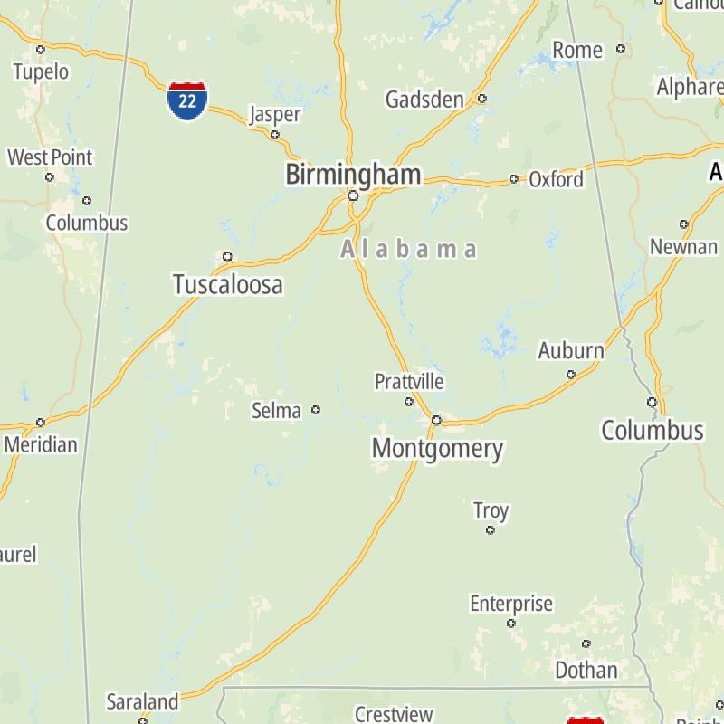 Maps Of The State Of Alabama