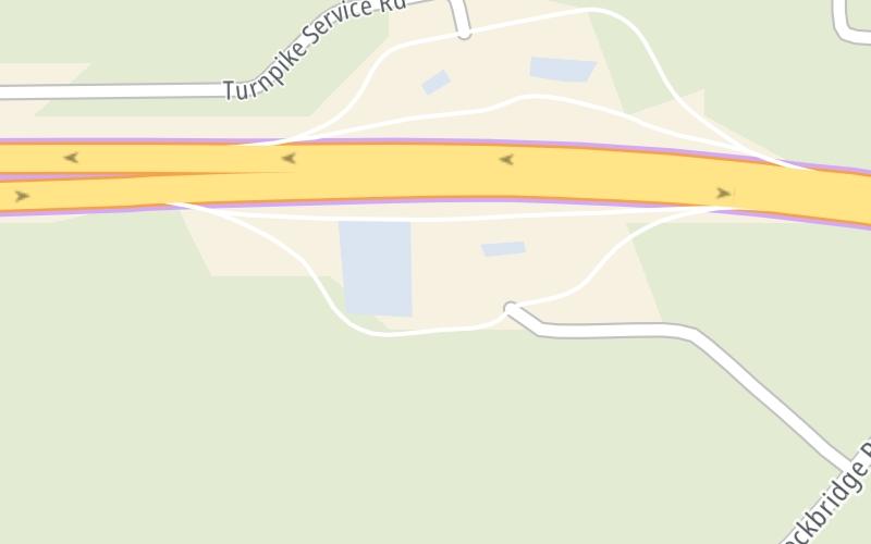 Static map of Massachusetts Turnpike at Lee Service Plaza Eastbound