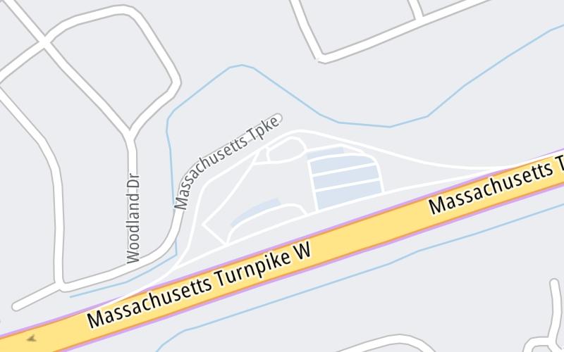 Static map of Massachusetts Turnpike at Framingham Service Plaza Westbound