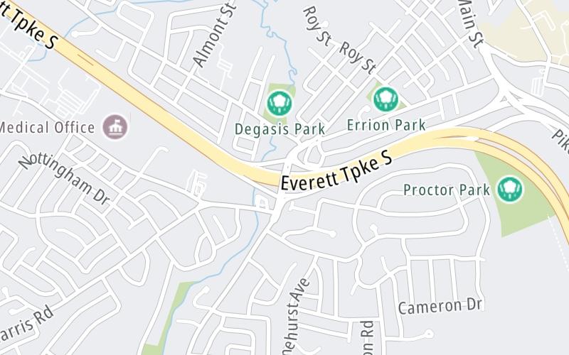 Static map of Everett Turnpike at Dunstable Road