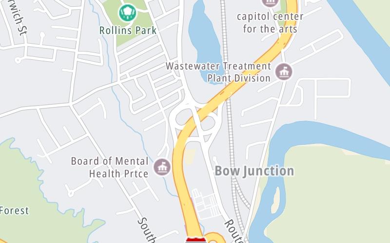 Static map of Everett Turnpike at NH 3A / S Main St