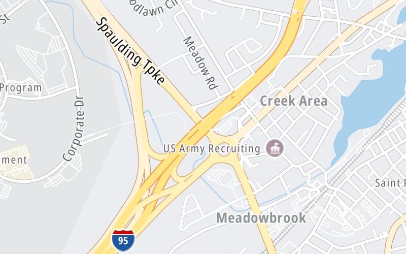 Static map of Spaulding Turnpike at I–95 / US 4 / US 1