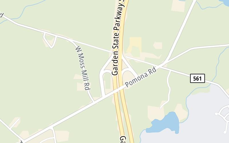 Static map of Garden State Parkway at Route 575: Pomona Rd