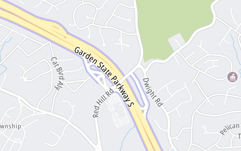 Static map of Garden State Parkway at Holmdel: Red Hill Rd / Van Schroik Rd