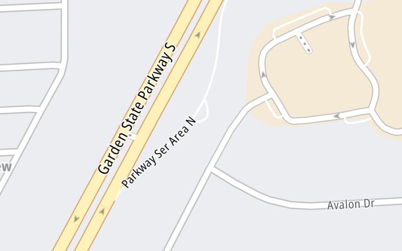 Static map of Garden State Parkway at Colonia North Service Area