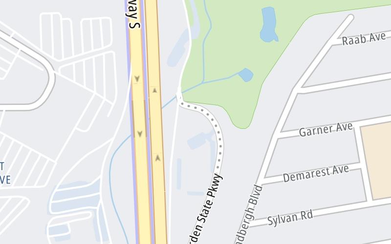 Static map of Garden State Parkway at Larry Doby Service Area