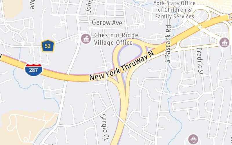 Static map of Garden State Parkway at New York State Thruway