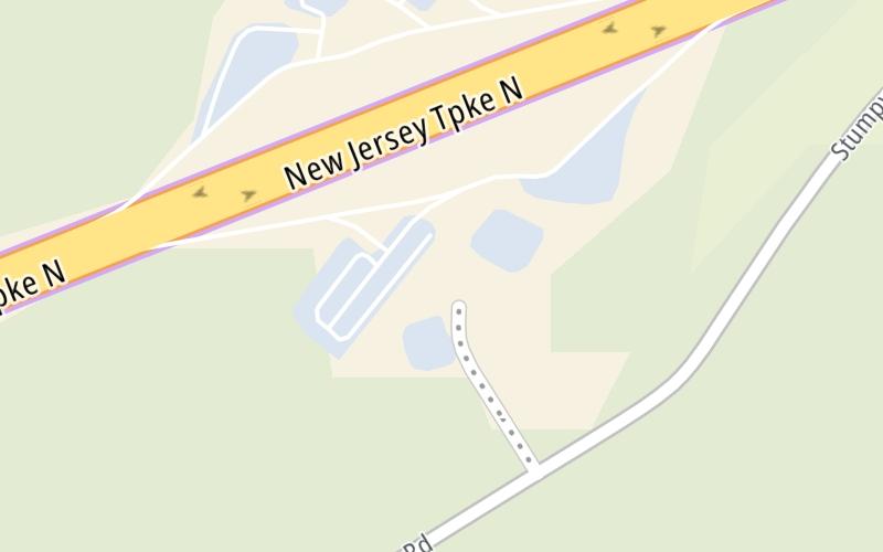 Static map of New Jersey Turnpike at John Fenwick Service Area