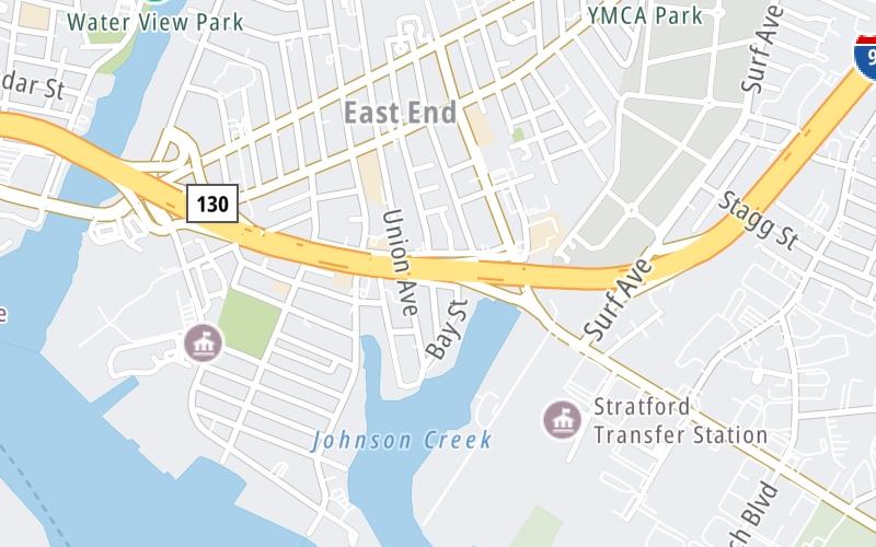 Static map of Connecticut Turnpike at CT 113/Lordship Blvd