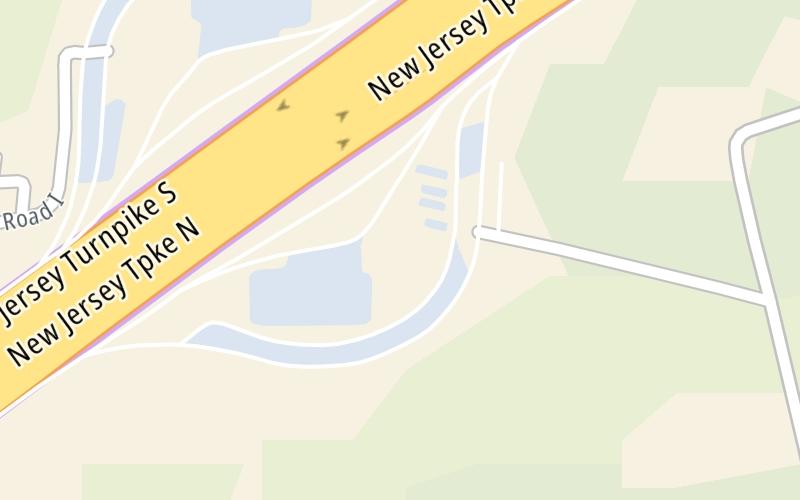 Static map of New Jersey Turnpike at Woodrow Wilson Service Area