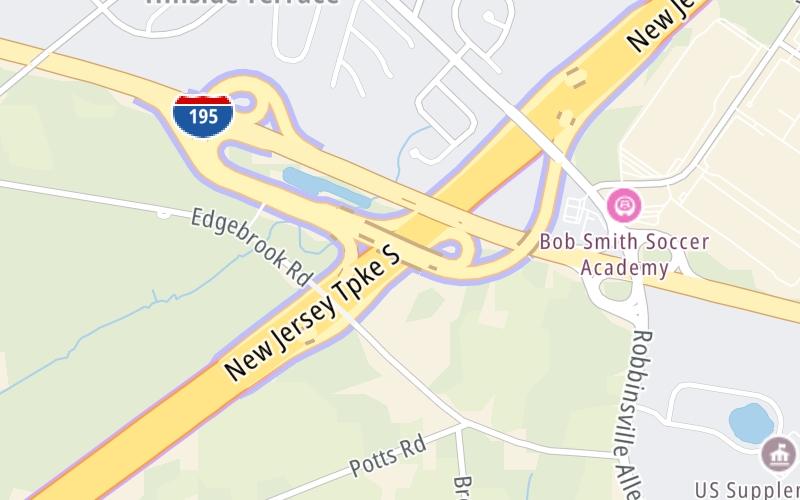 Static map of New Jersey Turnpike at I–195