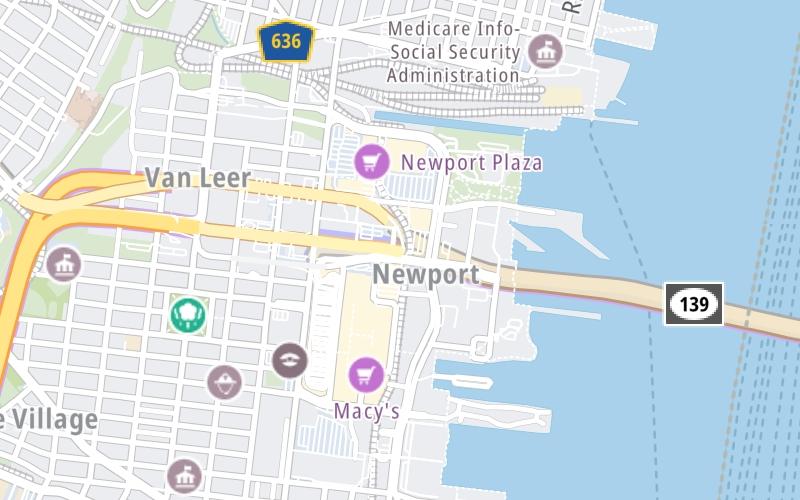 Static map of New Jersey Turnpike at Holland Tunnel