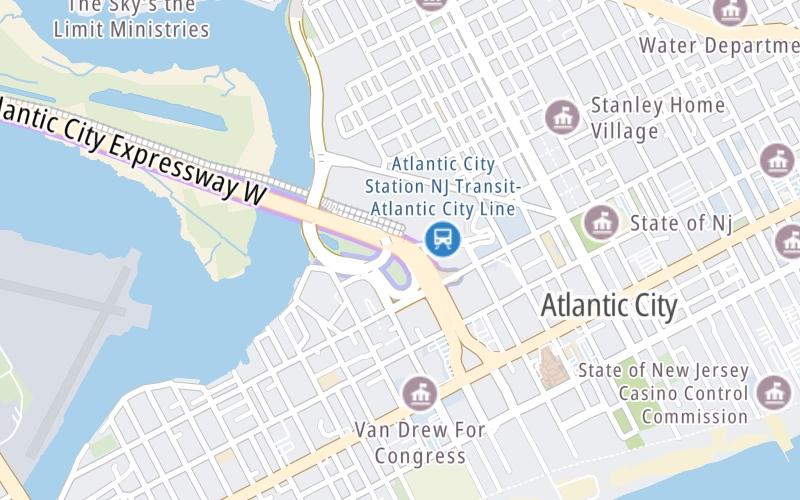 Static map of Atlantic City Expressway at Brigantine Connector / Baltic Avenue