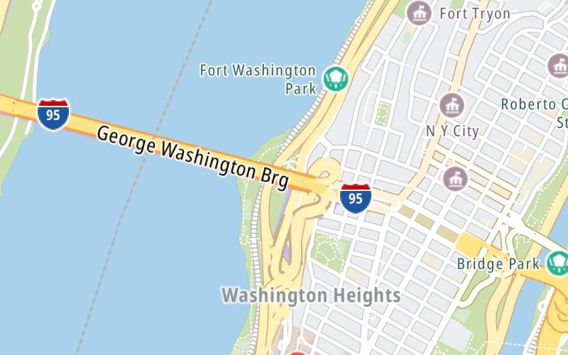 Static map of George Washington Bridge at 178th Street