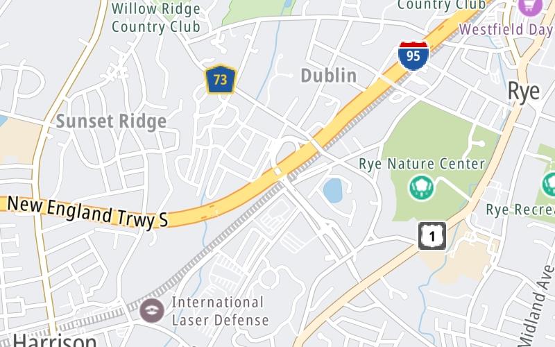 Static map of New England Thruway at Playland Parkway