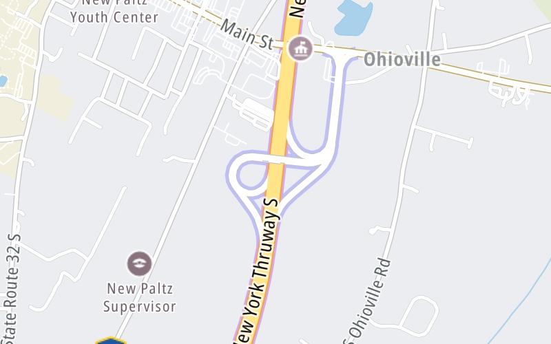 Static map of New York State Thruway at NY Route 299