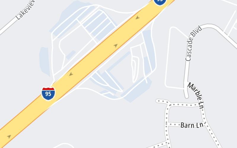 Static map of Connecticut Turnpike at Milford Northbound Service Plaza