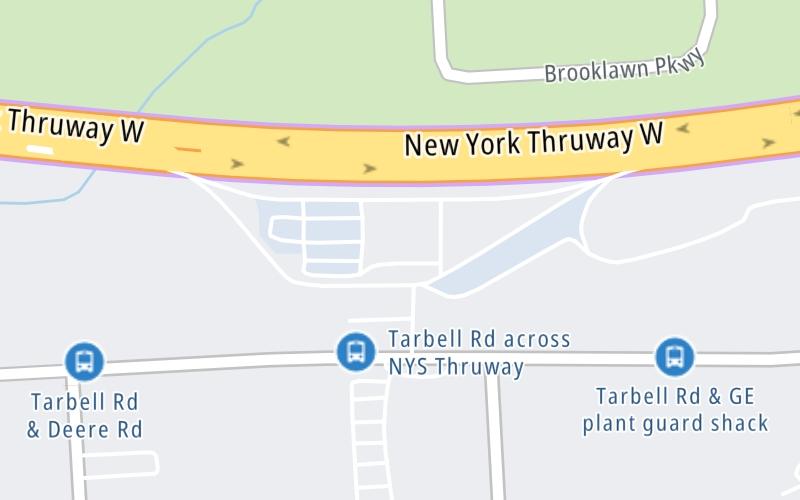 Static map of New York State Thruway at DeWitt Travel Plaza