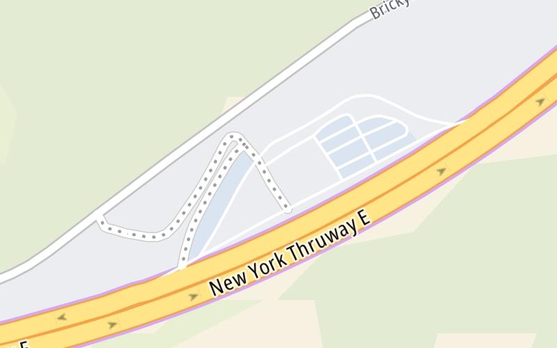 Static map of New York State Thruway at Warners Travel Plaza