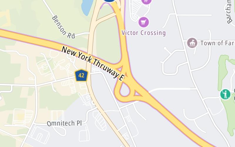 Static map of New York State Thruway at I–490