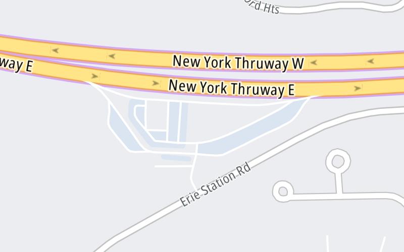 Static map of New York State Thruway at Scottsville Travel Plaza