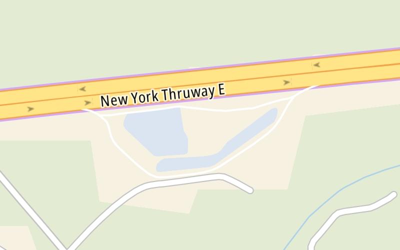 Static map of New York State Thruway at Pembroke Travel Plaza