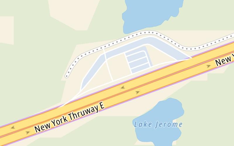 Static map of New York State Thruway at Clarence Travel Plaza