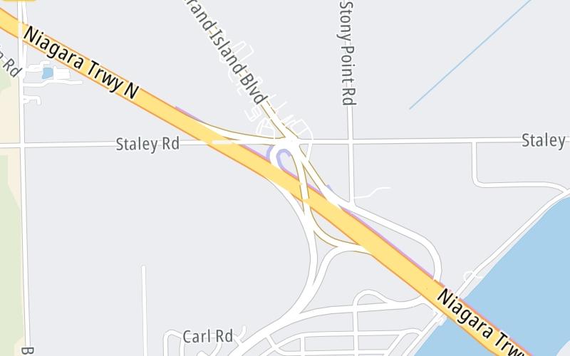 Static map of Niagara Thruway at Beaver Island State Park