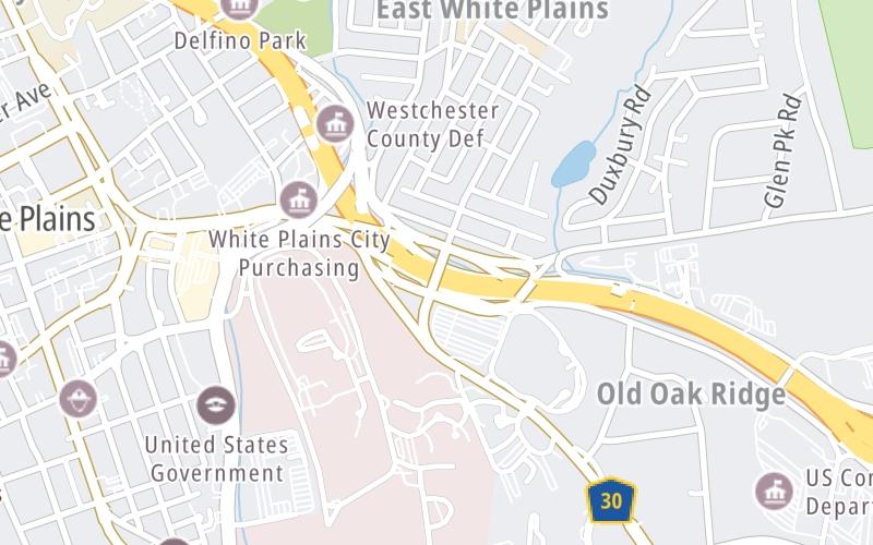 Static map of Cross Westchester Expressway at NY 127 / Westchester Ave. / Bloomingdale Rd.