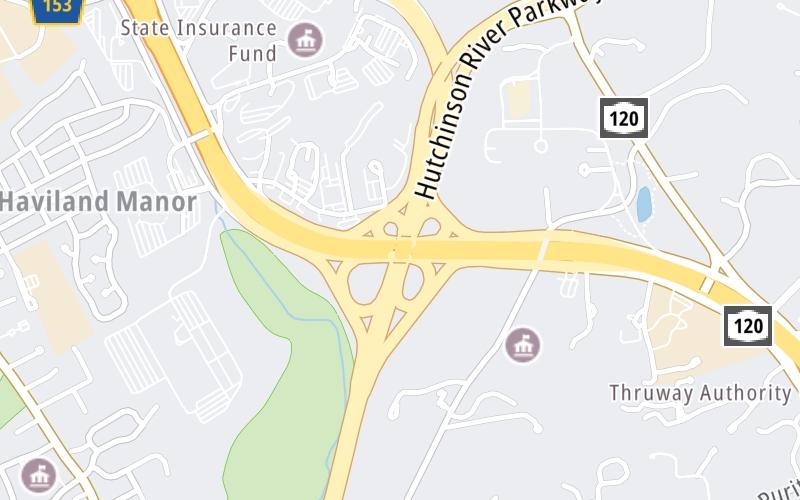 Static map of Cross Westchester Expressway at Hutchinson River Parkway / Merritt Parkway