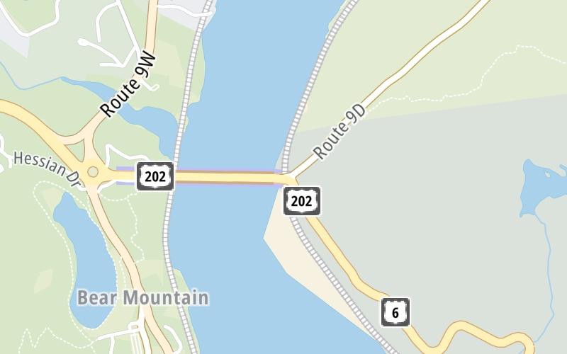 Static map of Bear Mountain Bridge at East Side / Anthony's Nose / Manitou