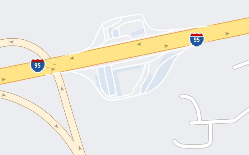 Static map of Connecticut Turnpike at Branford Northbound Service Plaza