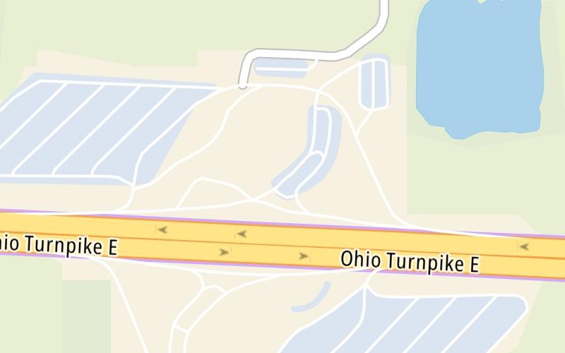 Static map of Ohio Turnpike at Indian Meadow Service Plaza