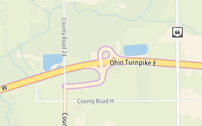 Static map of Ohio Turnpike at Archbold/Fayette / SR 66