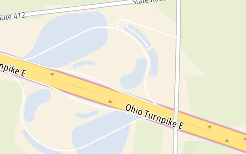 Static map of Ohio Turnpike at Erie Islands Service Plaza