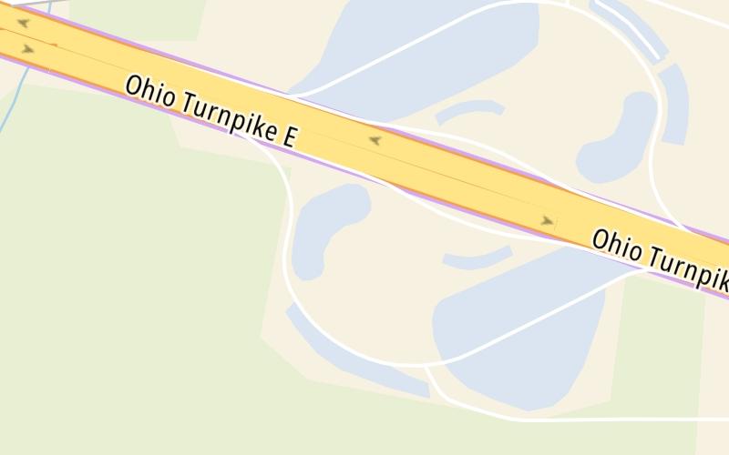 Static map of Ohio Turnpike at Commodore Perry Service Plaza