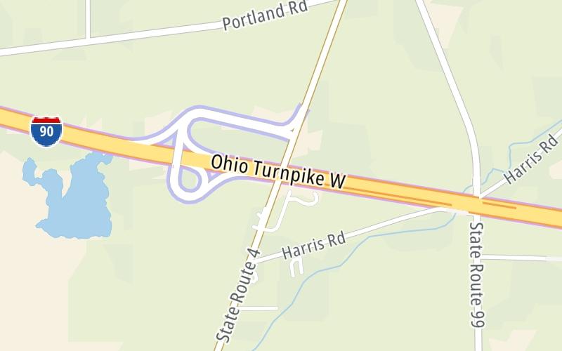 Static map of Ohio Turnpike at Sandusky/Bellevue / SR 4