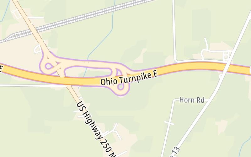 Static map of Ohio Turnpike at Sandusky/Norwalk / US 250