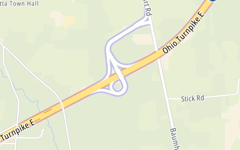 Static map of Ohio Turnpike at Vermilion / Baumhart Rd.