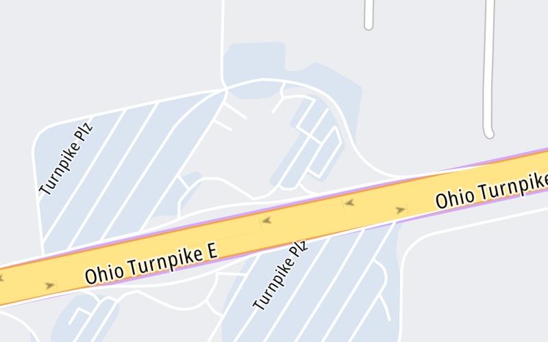 Static map of Ohio Turnpike at Middle Ridge Service Plaza