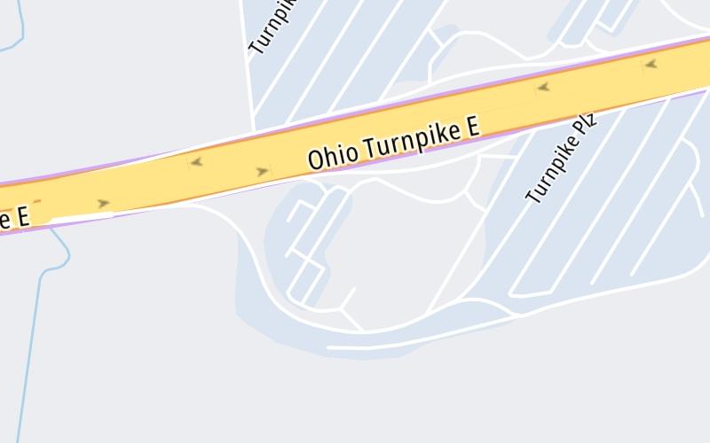 Static map of Ohio Turnpike at Vermilion Valley Service Plaza