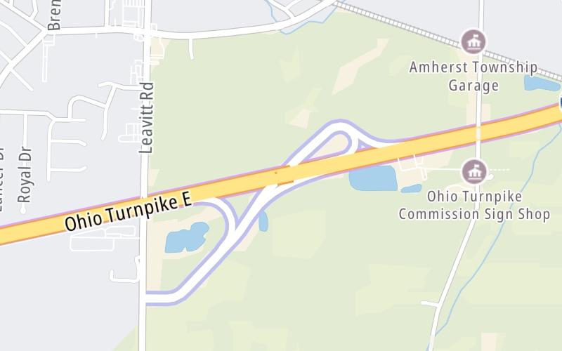 Static map of Ohio Turnpike at Amherst/Oberlin / SR 58