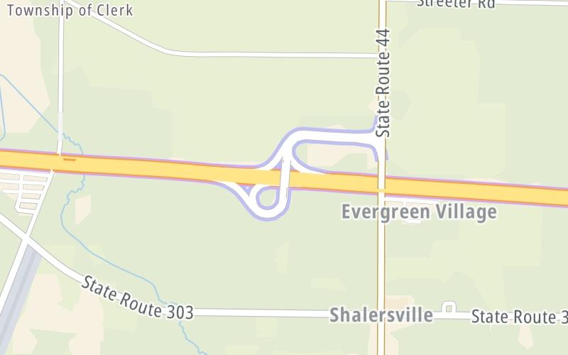 Static map of Ohio Turnpike at Ravenna / SR 44