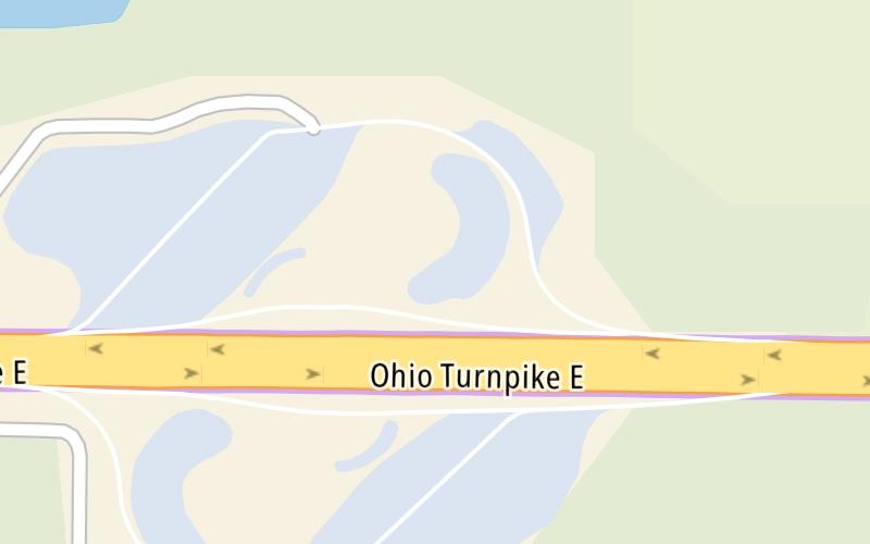 Static map of Ohio Turnpike at Portage Service Plaza