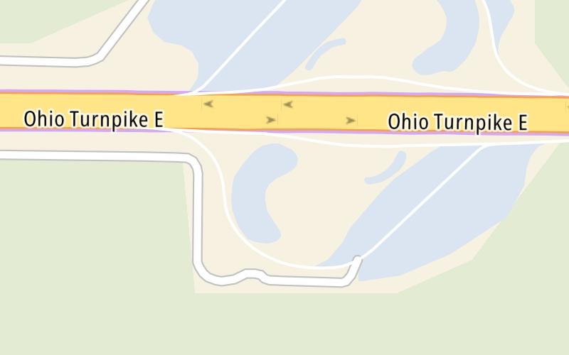 Static map of Ohio Turnpike at Brady's Leap Service Plaza